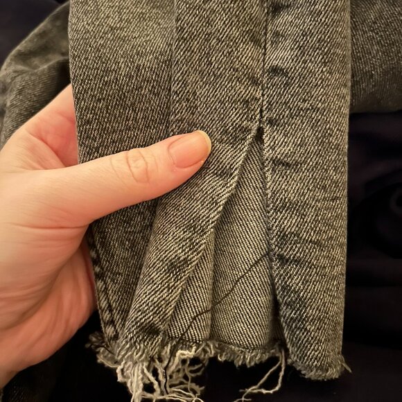 Zara The Skinny Jeans – Gray Distressed Raw Hem Ankle Slit Denim Size 8 - Picture 10 of 13